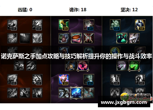 诺克萨斯之手加点攻略与技巧解析提升你的操作与战斗效率 诺克萨斯之手加点攻略与技巧解析提升你的操作与战斗效率